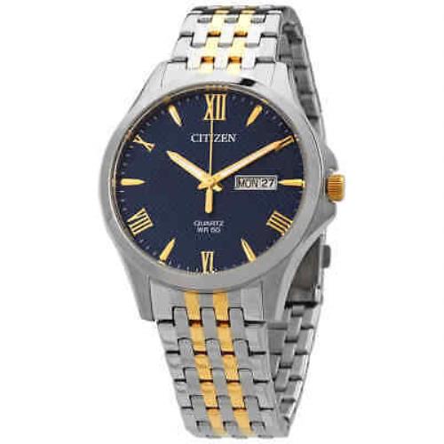 Citizen Quartz Blue Dial Two-tone Men`s Watch BF2024-50L - Dial: Blue, Band: Two-tone (Silver-tone and Gold-tone)
