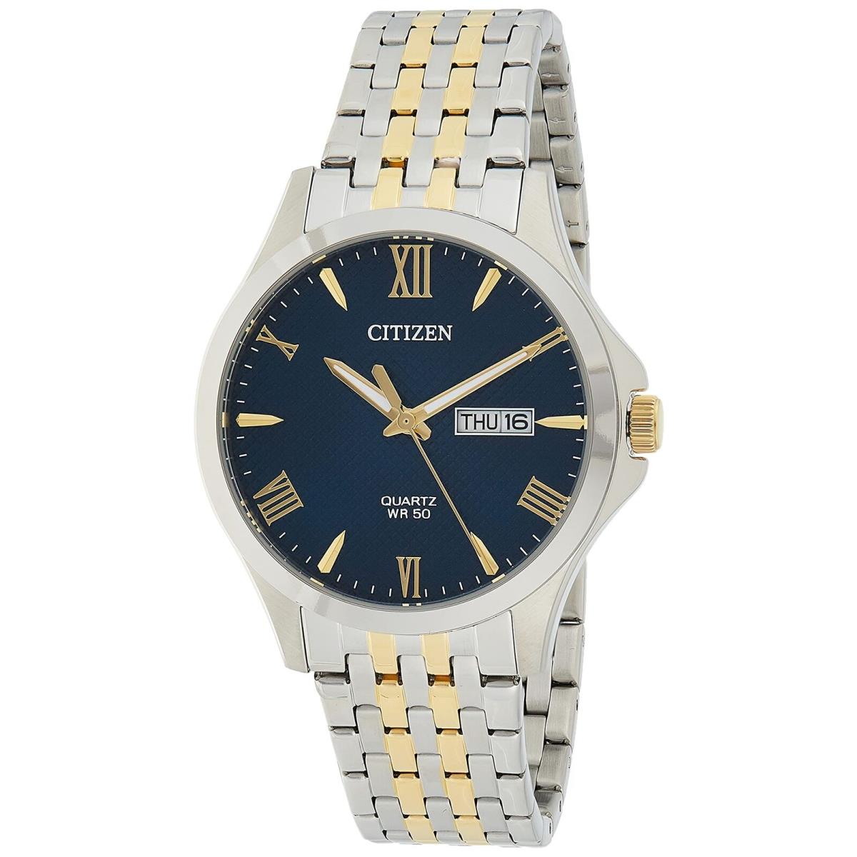 Citizen Analog Blue Dial Men`s Watch-BF2024-50L Quartz Two Tone Roman Numerals