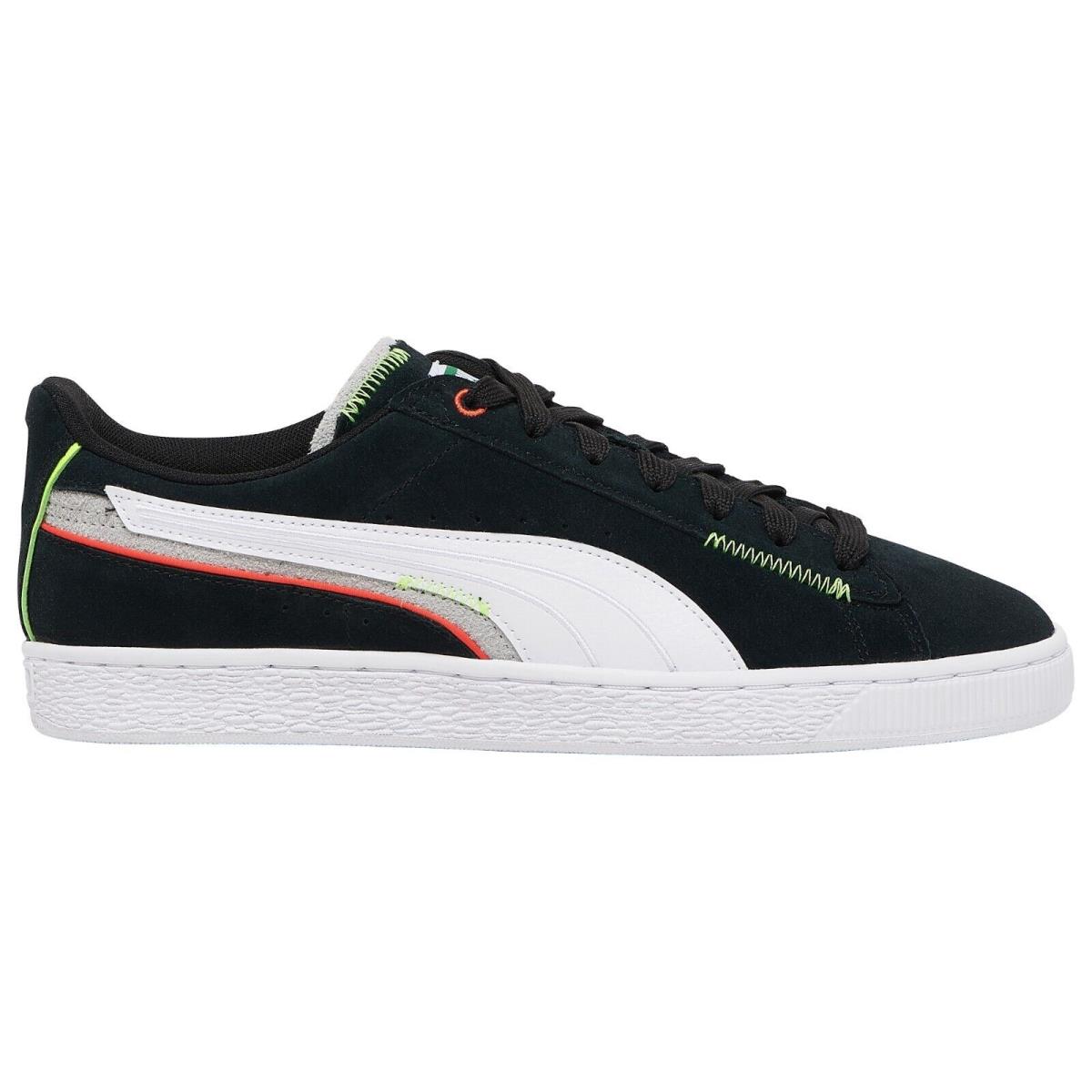 Puma Men`s Classic Breathable Premium Suede Lightweight Rubber Outsole Shoes Black/White/Red