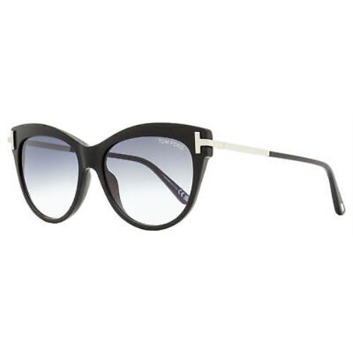 Tom Ford Cat Eye Sunglasses TF821 Kira 01B Black/palladium 56mm FT0821 - Frame: Black/Palladium, Lens: Gray Gradient