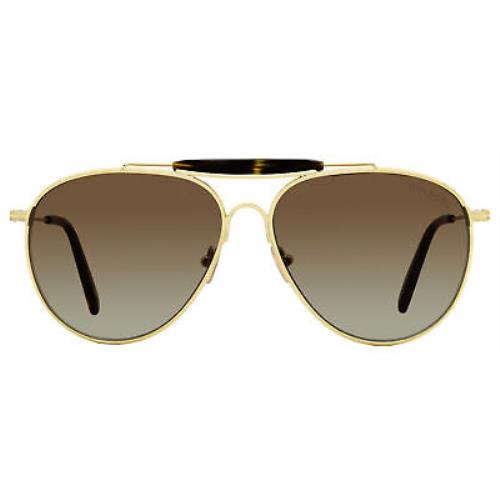 Tom Ford Pilot Sunglasses TF995 Raphael-02 32F Gold/havana 59mm