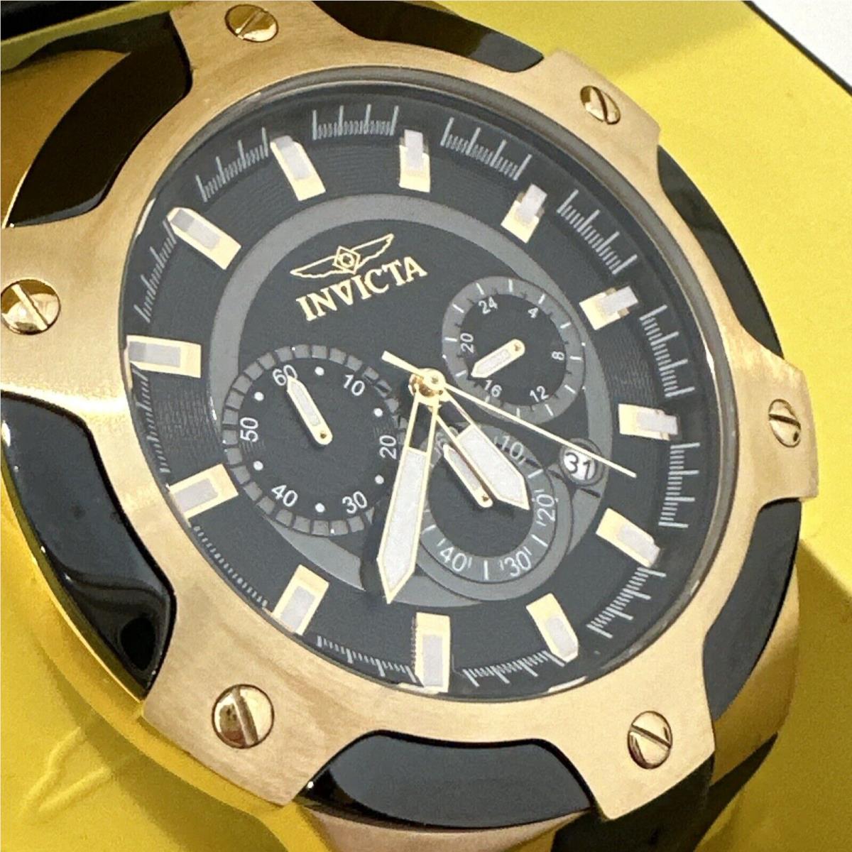 Invicta Men`s Signature II Chronograph Black Dial Black Polyurethane Watch 7343