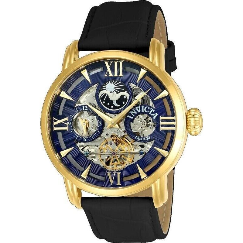 Invicta Objet D Art 22651 Automatic Skeleton Day/night Yellow Gold Tone Watch