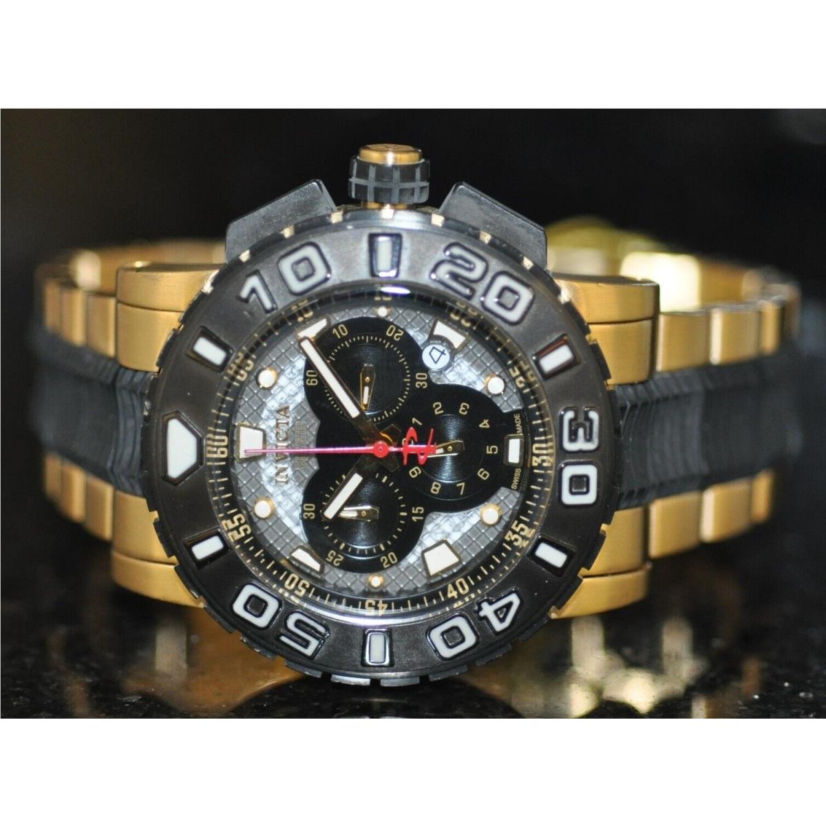 Invicta Men`s Reserve Swiss Chronograph Black Dial Two Tone Steel Watch 6314