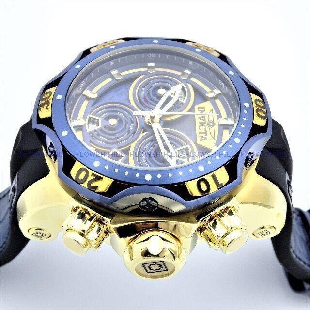 Invicta Venom Gen Iii Men`s 52mm Blue / Gold Chronograph Watch 38716 Rare