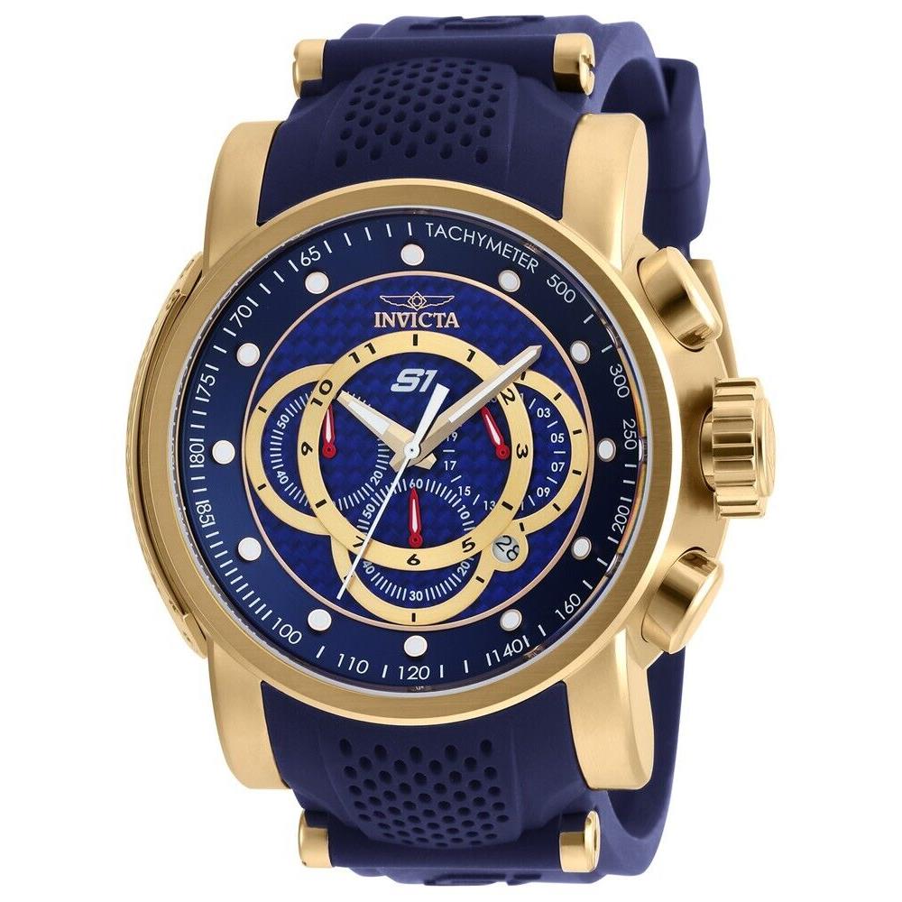 Invicta S1 Rally Men`s Watch - 52mm Gold Blue 19330