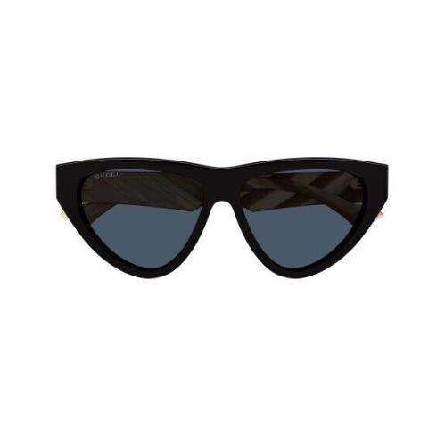 Gucci GG1333S 004 Black-ivory/blue Cat Eye Women`s Sunglasses