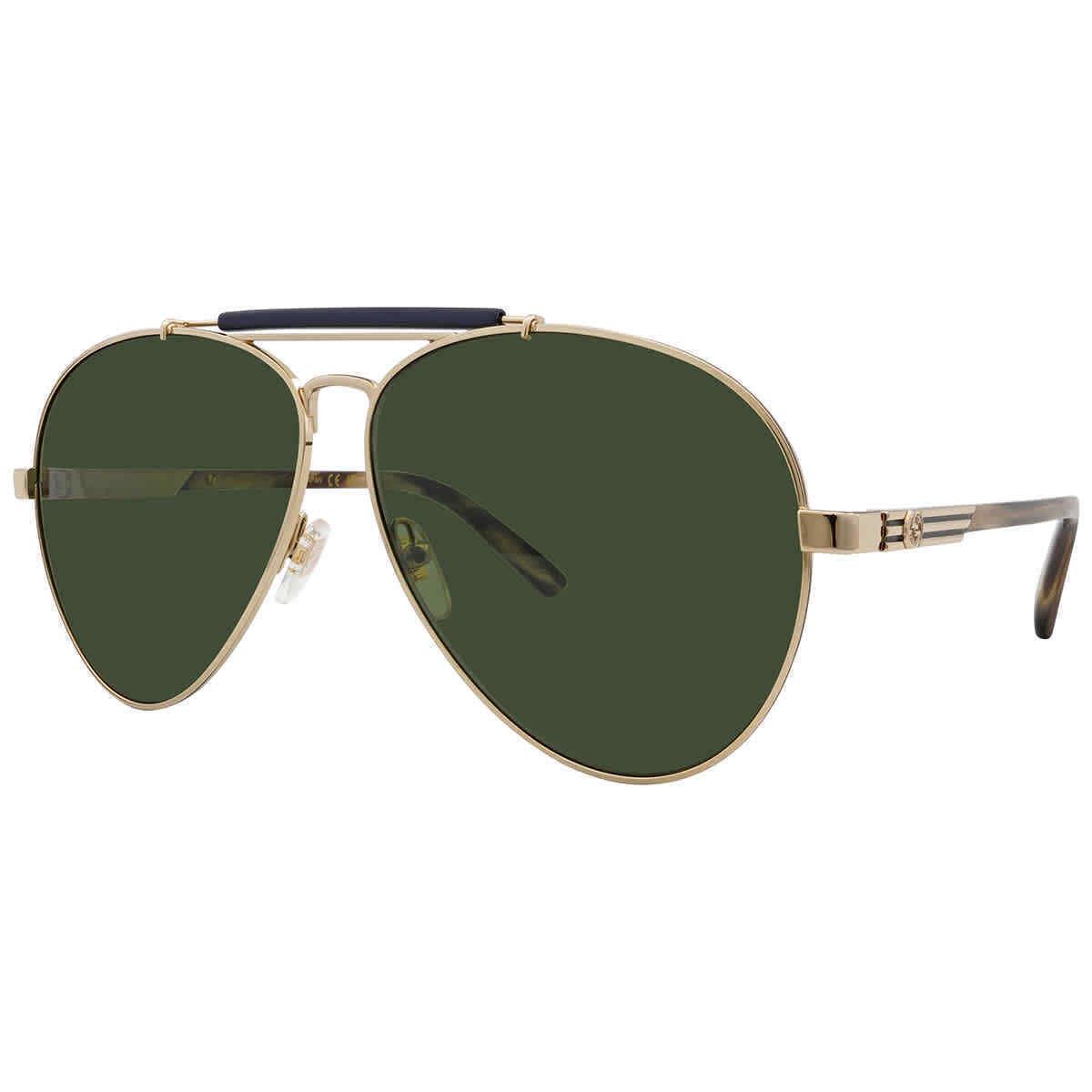 Gucci GG1287S-003-61 Gold Havana Sunglasses - Frame: Gold Havana, Lens: Green