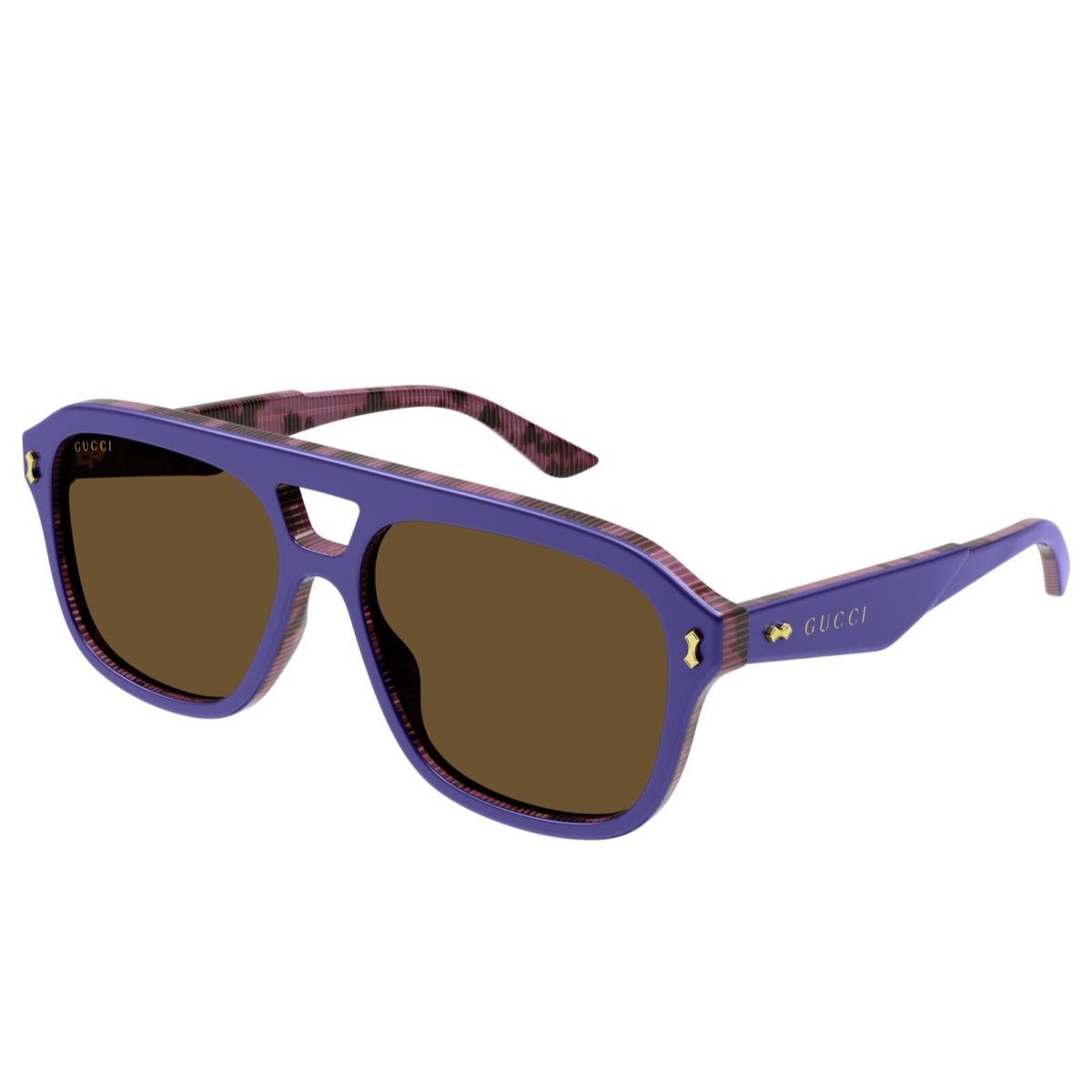 Gucci GG1263S-005 Violet Violet Brown Sunglasses