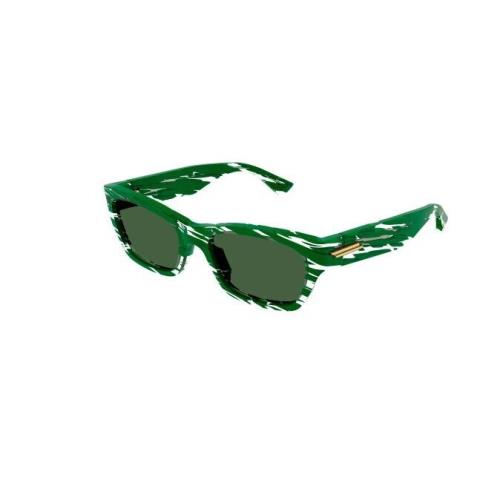 Bottega Veneta BV1143S 004 Green/green Rectangular Unisex Sunglasses
