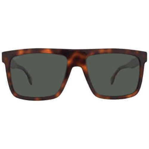 Hugo Boss Polarized Green Browline Men`s Sunglasses Boss 1440/S 005L/UC 59 - Brown Frame, Green Lens