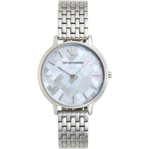 Womens Emporio Armani Watch Silver Mother Pearl Stainless Steel AR11112