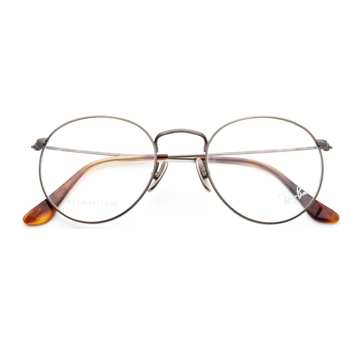 Ray-ban Titanium Eyeglasses RB 8247V Round 1223 50-21 Antique Gunmetal Frame