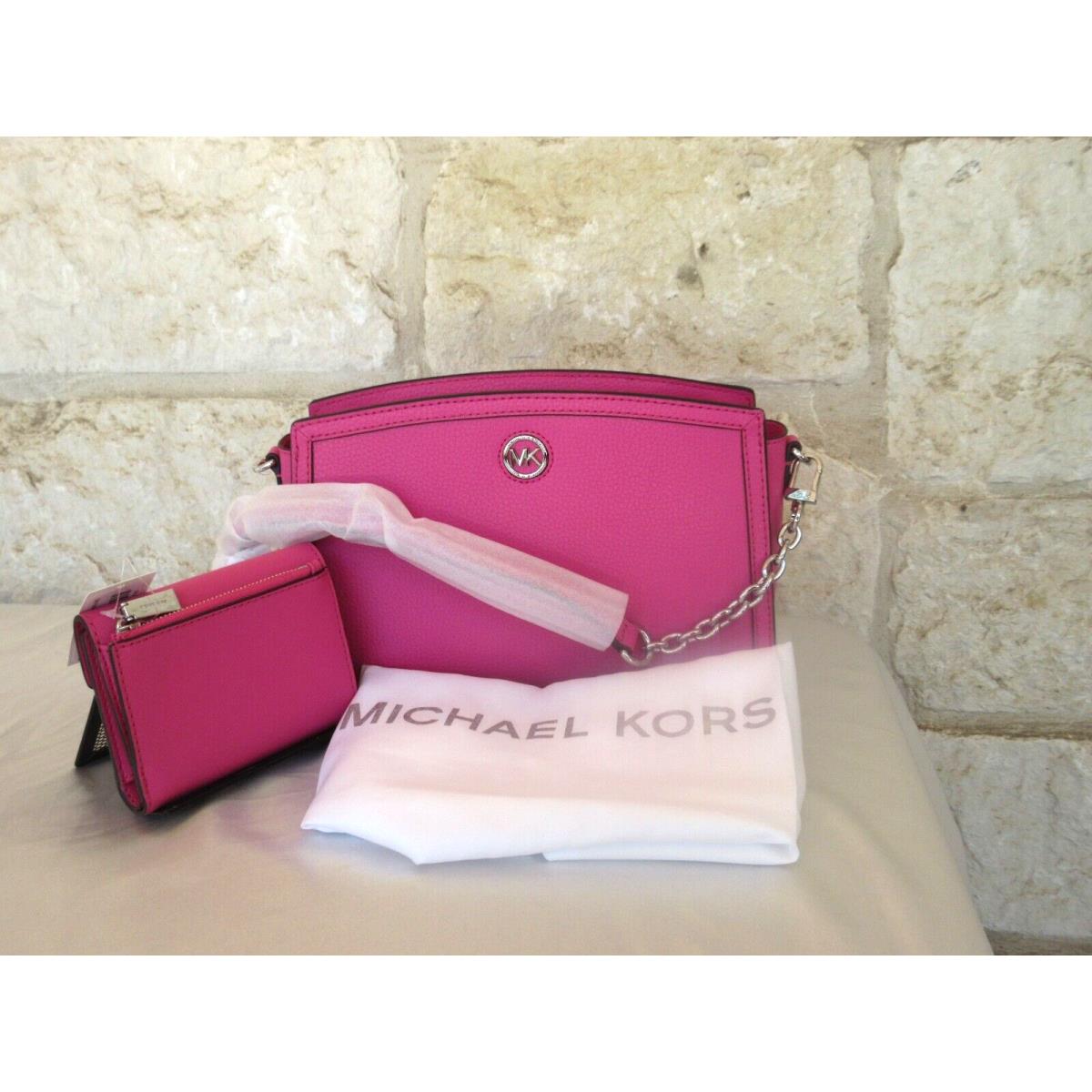 Michael Kors  bag  Chantal - Cerise/Pink Bright Colorful Handle/Strap, Silver Hardware, Cerise (Pink) Silver hardware Exterior 11