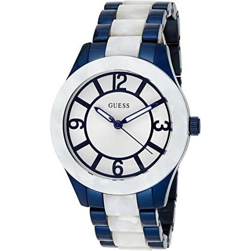 Guess Women`s Goddess Blue/white Bracelet/dial 37MM Marbleized Watch W0074L3