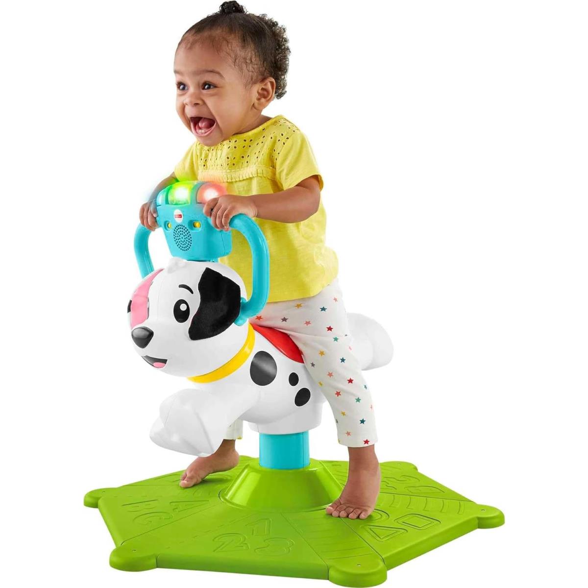 Fisher-price Bounce Spin Puppy Stationary Musical Bouncer Ride-on Learning Toy