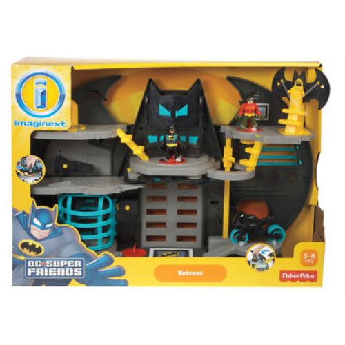 Fisher Price Imaginext Super Friends Batcave Playset Batman Robin +motorcycle