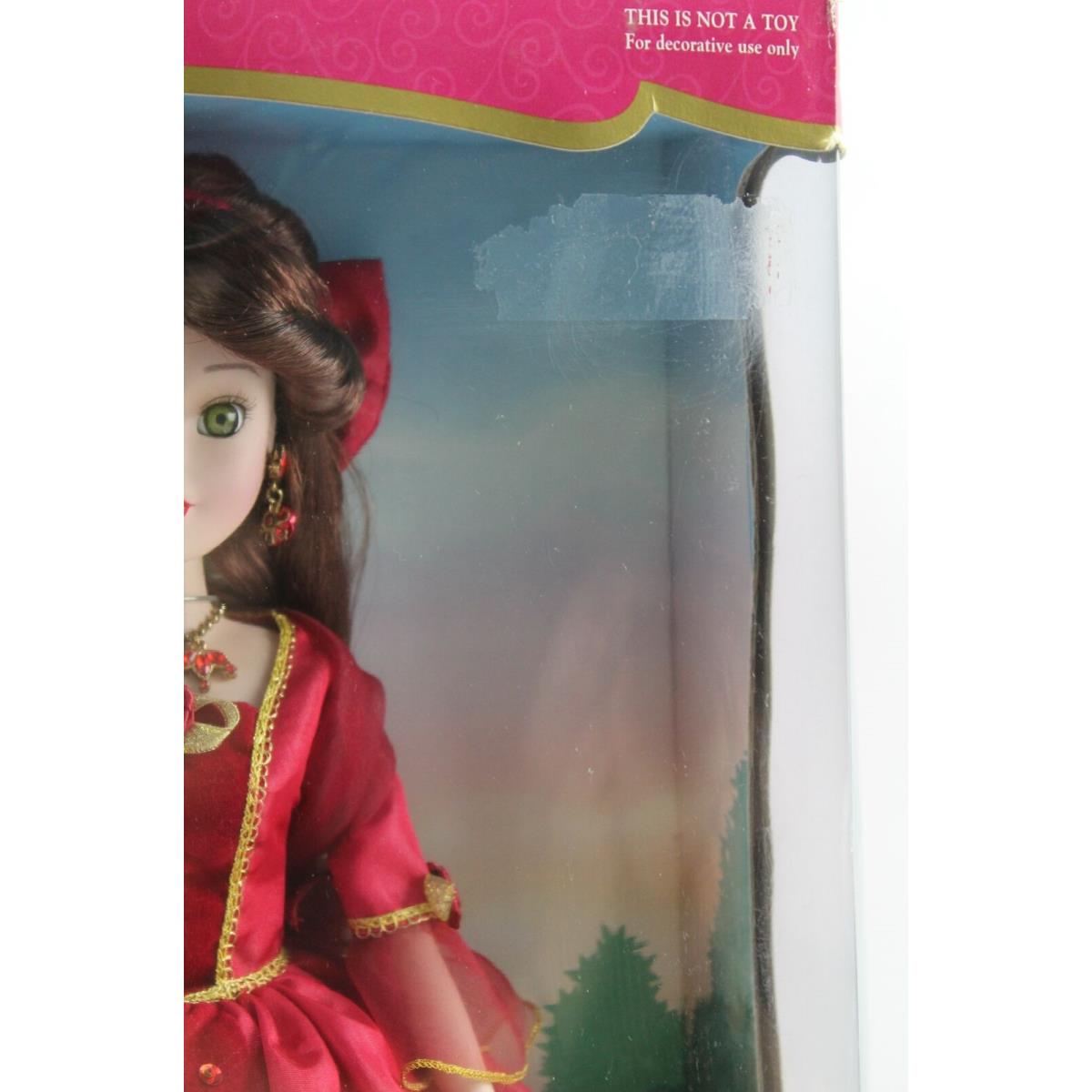 Disney Princess Belle Porcelain Keepsake Doll 16 Holiday Jewels Edition