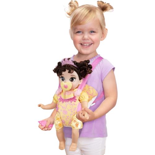 Disney Princess Belle Baby Doll Deluxe with Tiara Carrier Plush Friend Pacifi