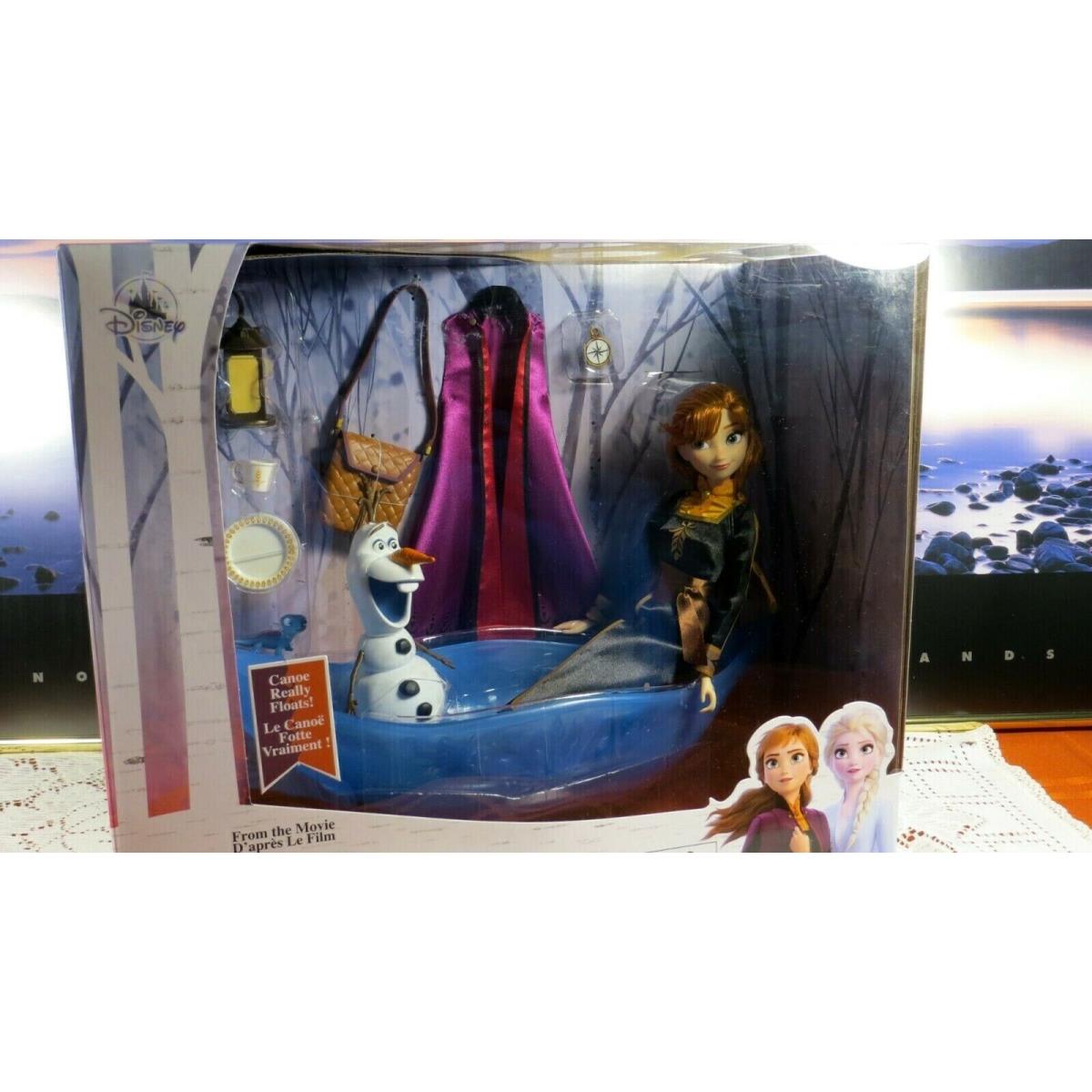 Disney Frozen 2 Princess Anna Doll Olaf Boat Adventure Play Set - - 10 Pcs