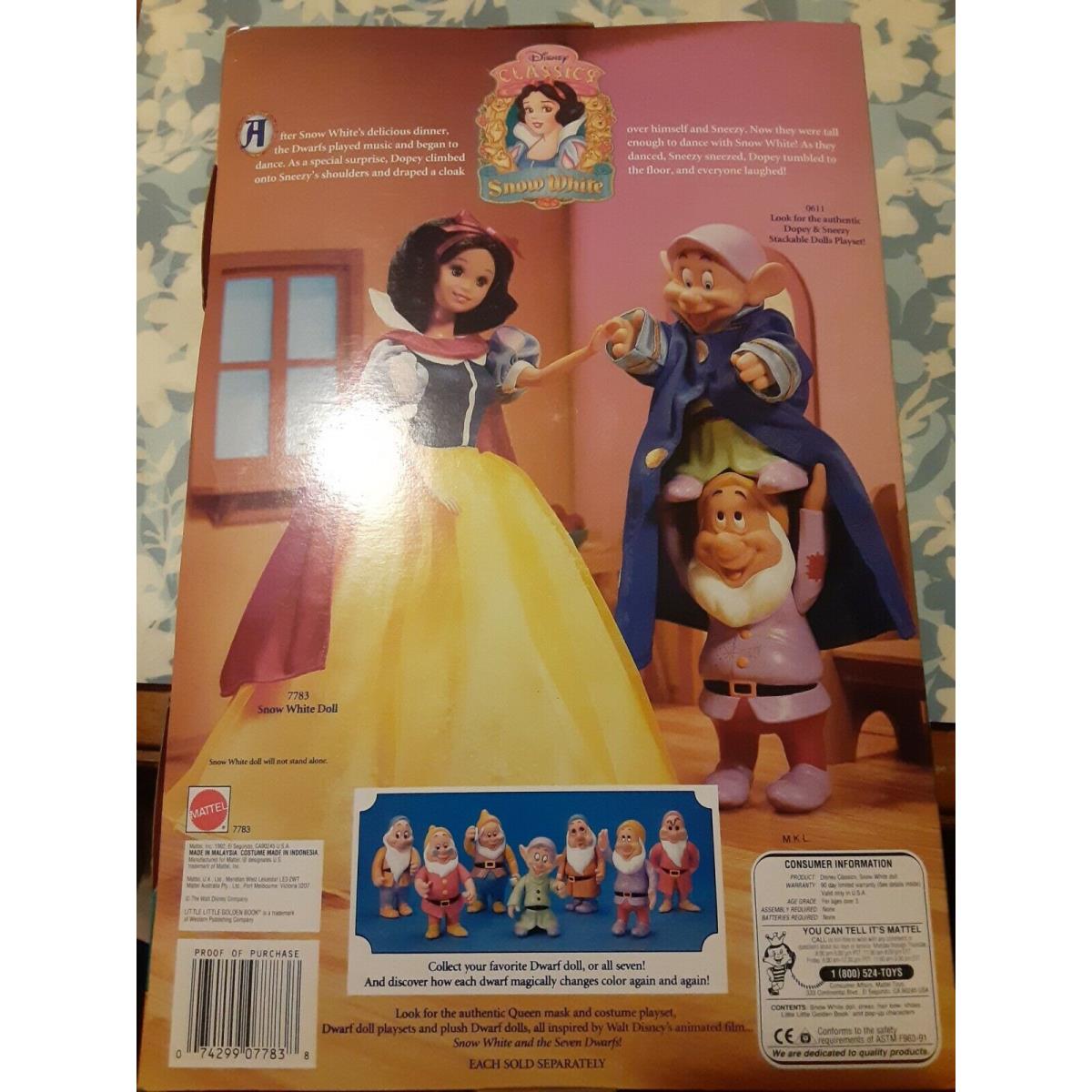 Walt Disney`s Snow White and The Seven Dwarf`s Snow White Doll 1992