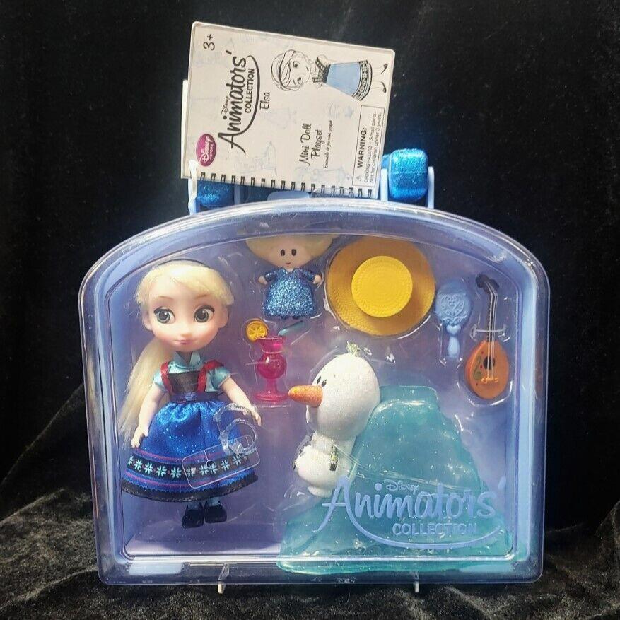 Disney Store Animators Collection 5 Elsa Mini Doll Play Set W/case