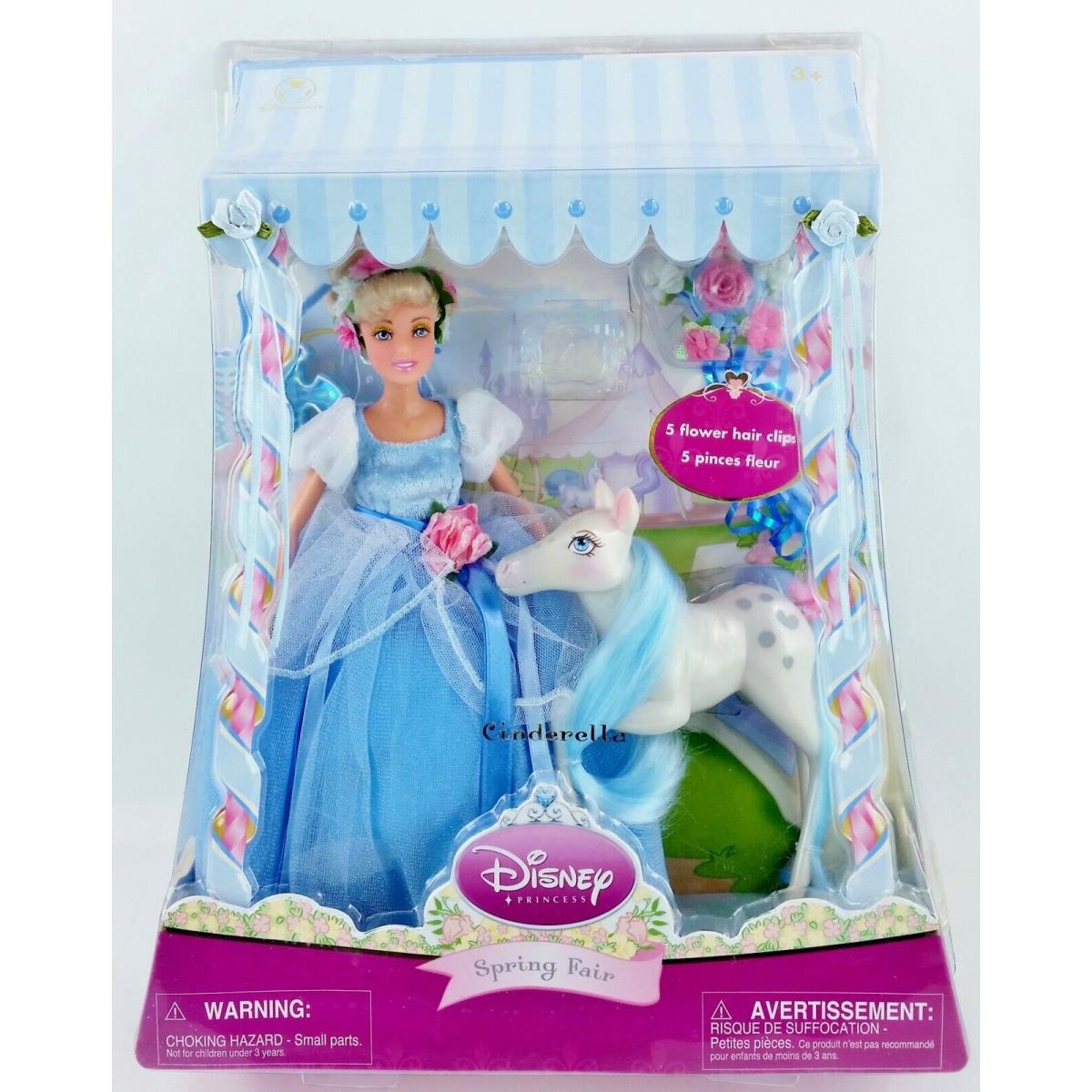 Disney Princess Cinderella Spring Fair Doll with Pony 5 Hair Clips Nrfb