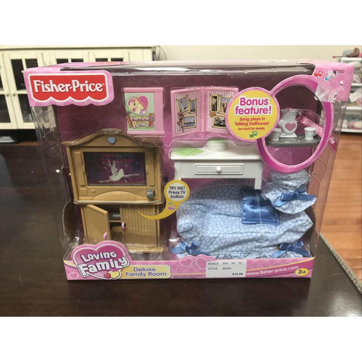 2003 Fisher Price Loving Dollhouse Deluxe Family Room Sweet Sounds