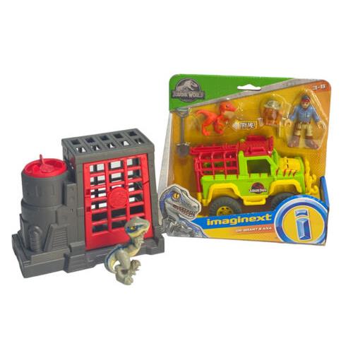 Fisher Price FP 2018 Jurassic World Imaginext Dinosaur Dr Grant 4 x 4 Jeep + Capture Cage