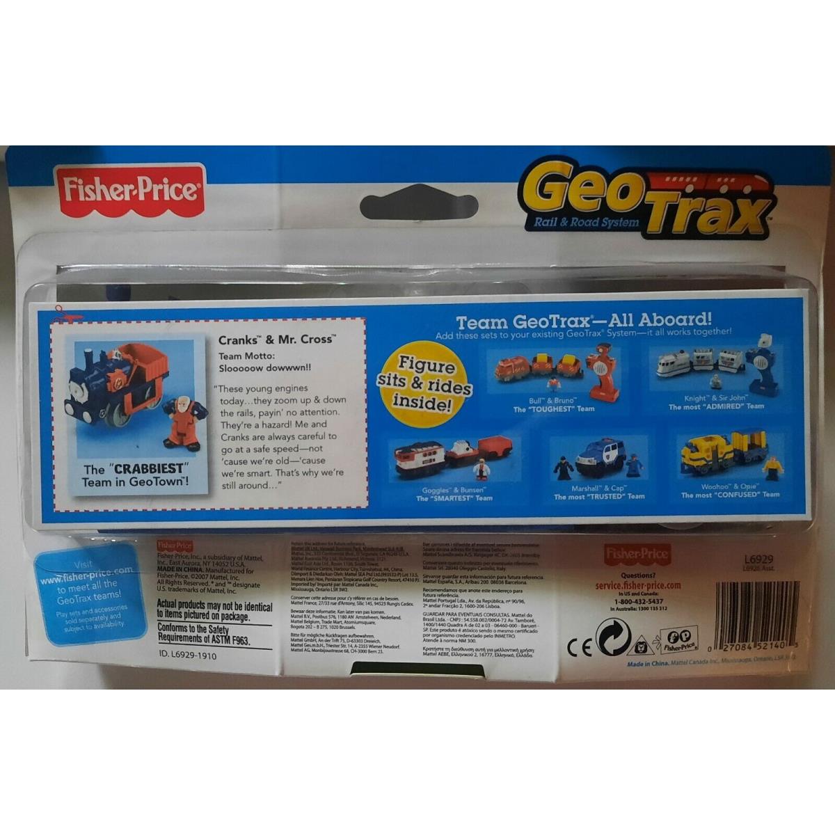 Fisher Price Geo Trax The Crabbiest Team Toy Train - - Vintage From 2007