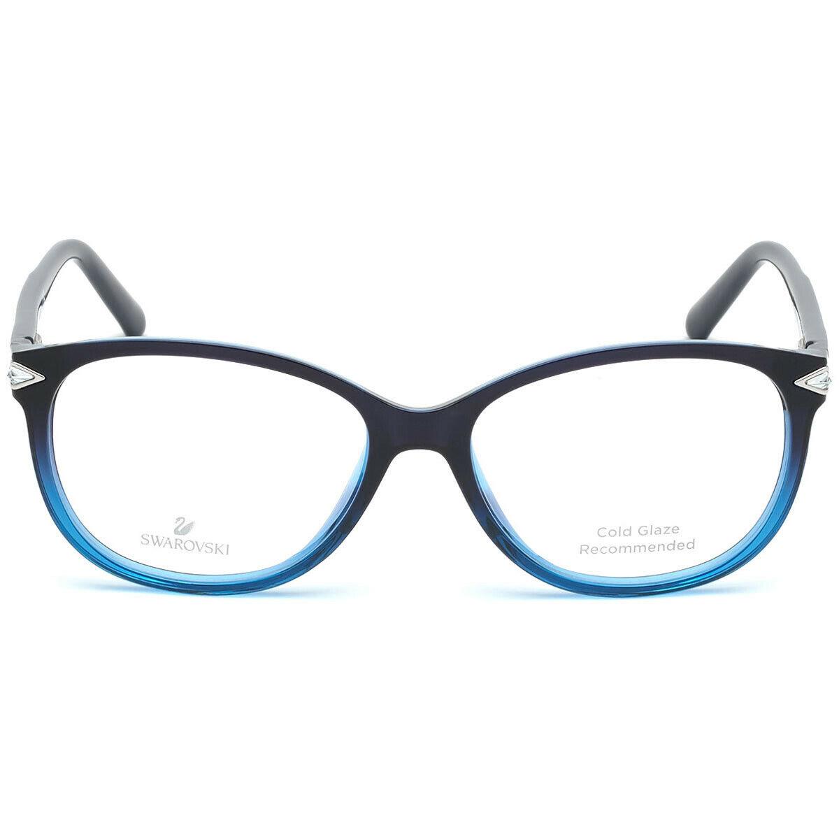 Swarovski SK5299 092 Blue Fade Round Plastic Eyeglasses Frame 53-15-140 5299