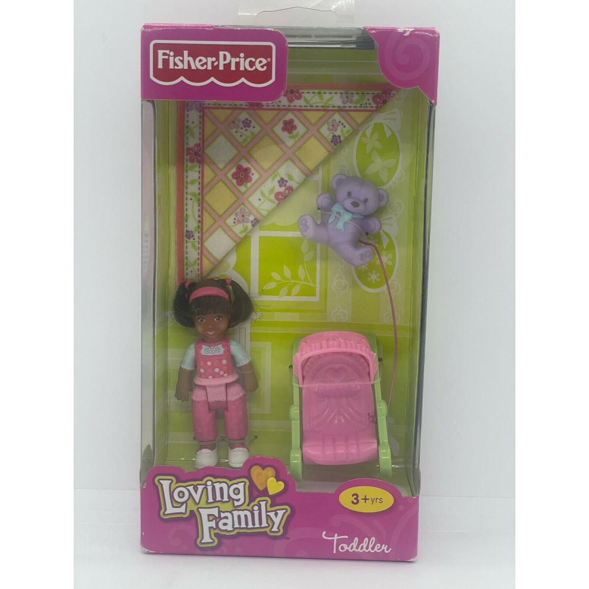 Fisher Price Loving Family Toddler African American Girl Stroller Bear 2011