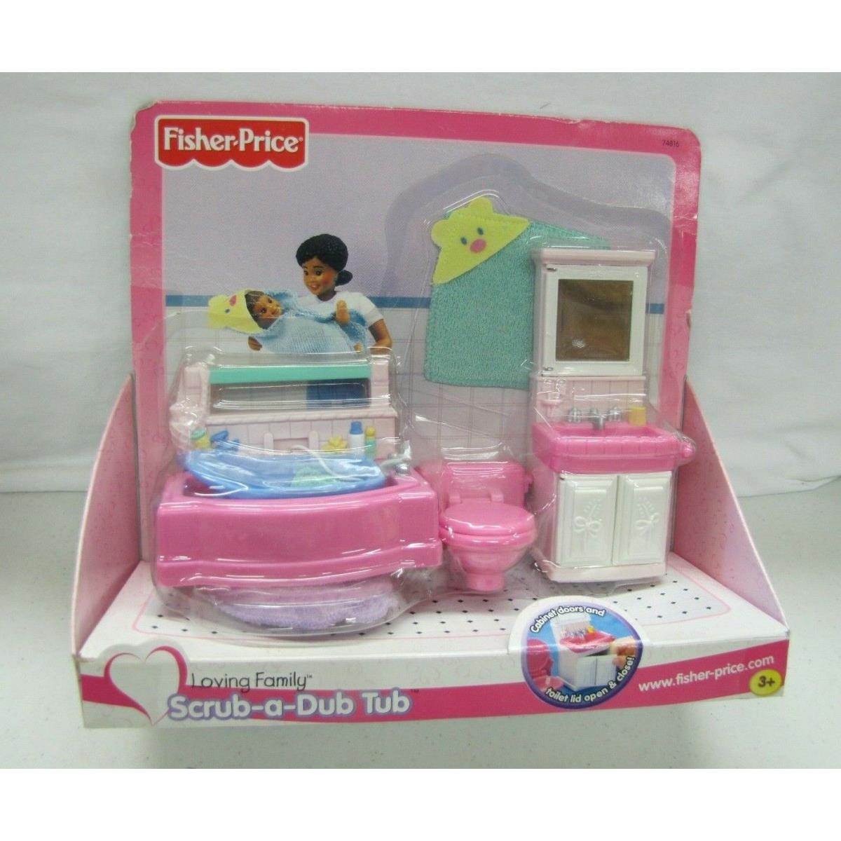 Fisher Price Loving Family Dollhouse Scrub-a-dub Tub 2001 Bathroom Set