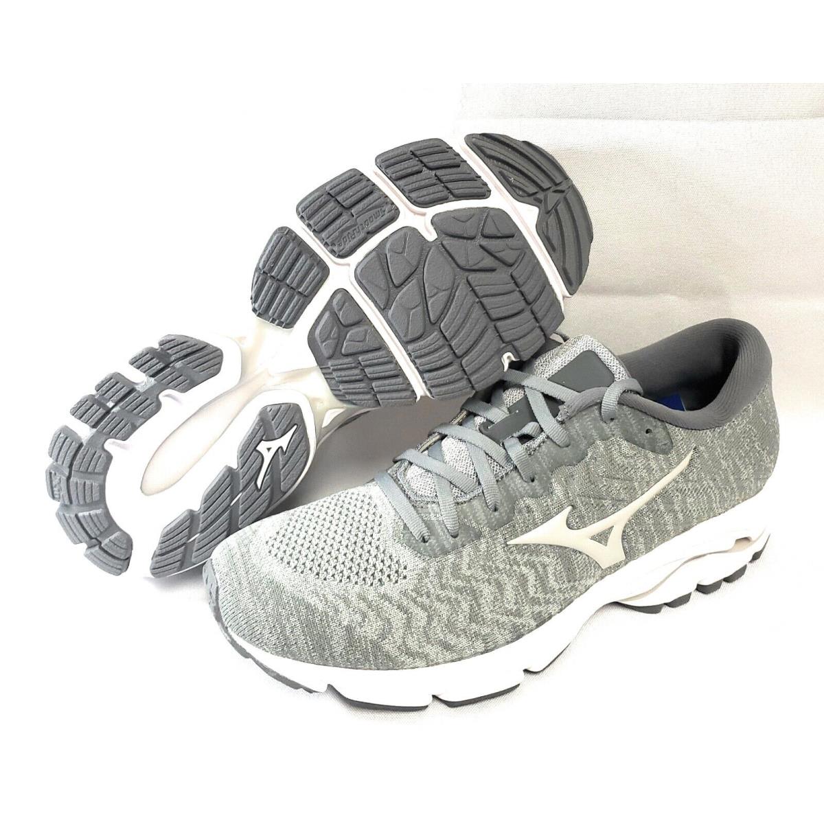 Mens Mizuno Wave Inspire 16 Waveknit Grey Silver Athletic Running Sneakers Shoes