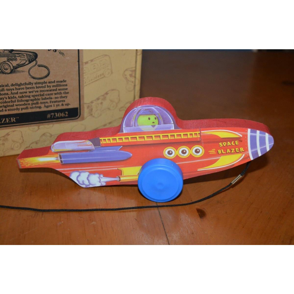 Retro Fisher Price Classic Wooden Pull-toys 1999 Space Blazer 73062