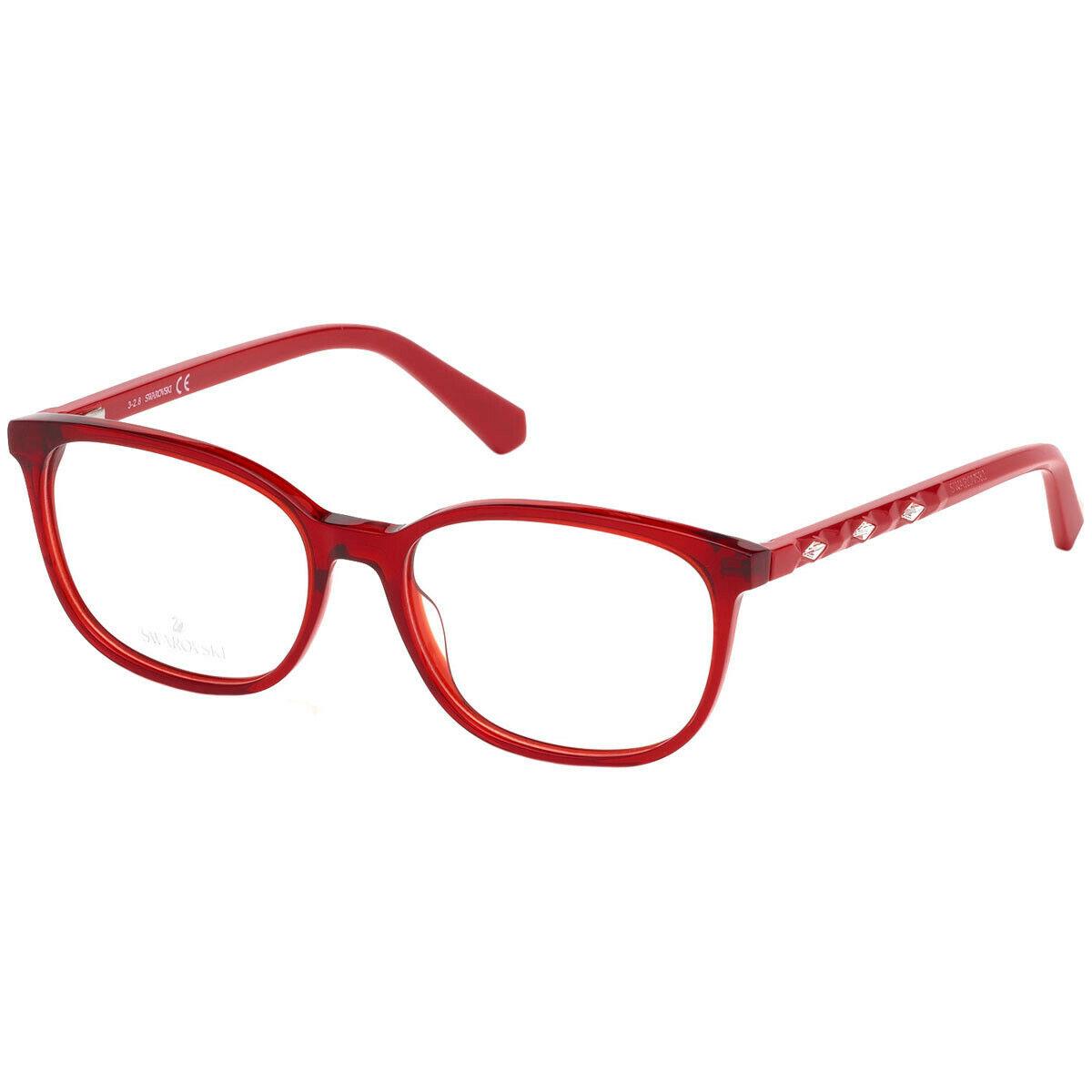 Swarovski SW 5300-F 066 Red Plastic Eyeglasses 54-16-140 5300F Asian Fit Glasses