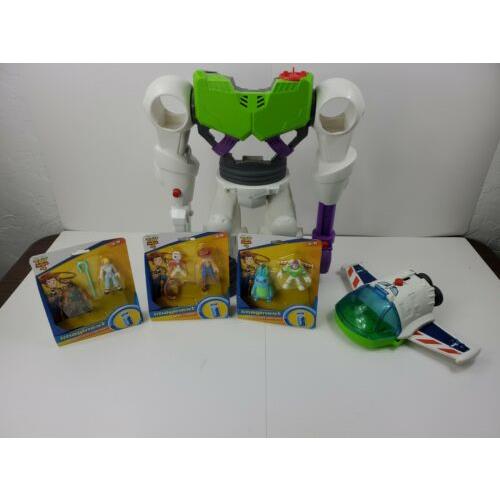 Fisher Price Imaginext Toy Story 22` Buzz Lightyear Robot Playset Disney Pixar Plus Figures