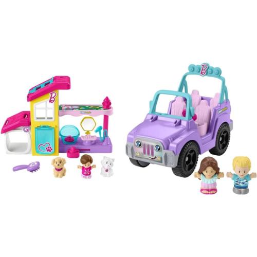 Fisher Price Little People Barbie Play Care Pet Spa Playset Barbie Beach Cruiser Toy Car