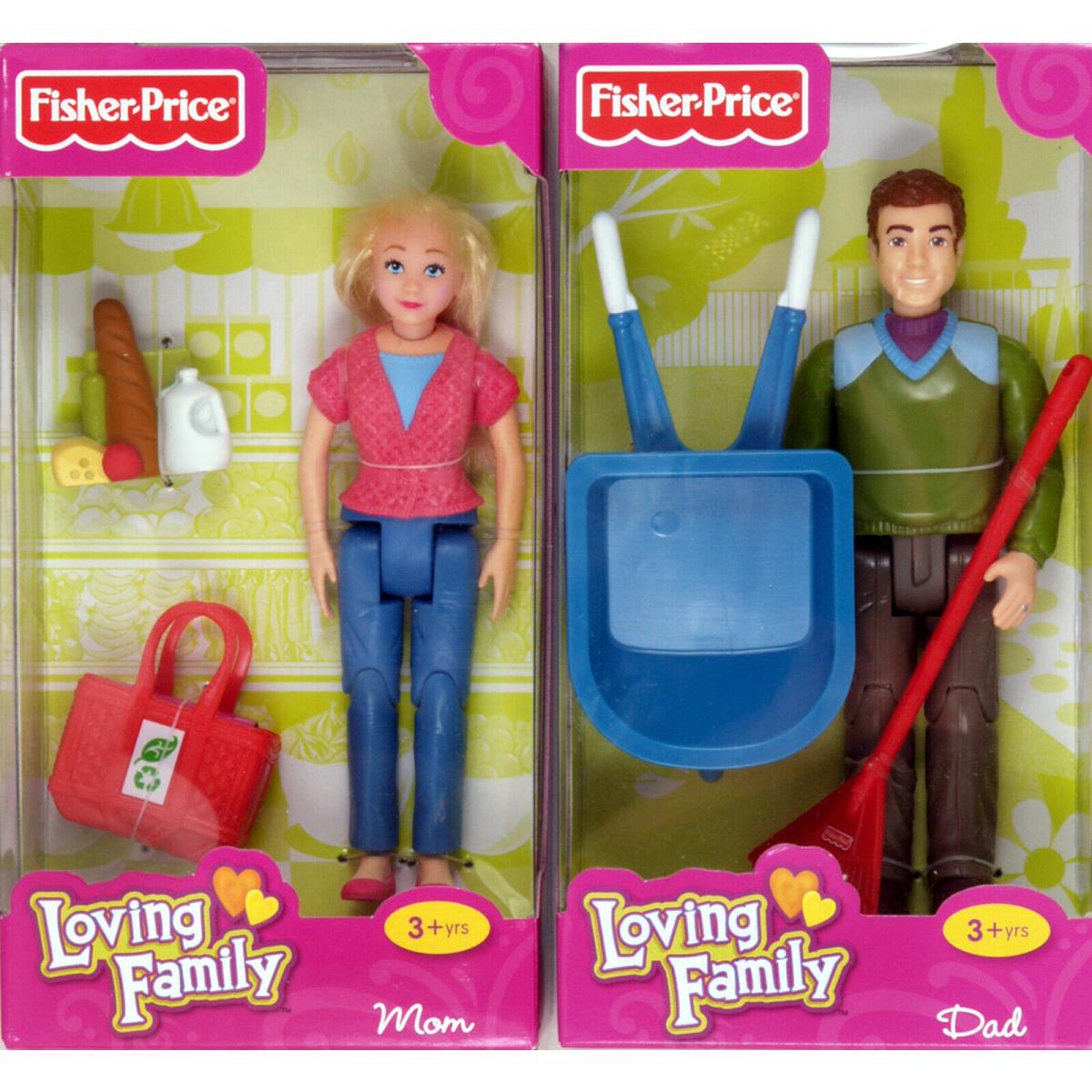 Fisher Price Loving Family 2011 Dollhouse Doll Figures Mom and Dad 2 Pc. Set