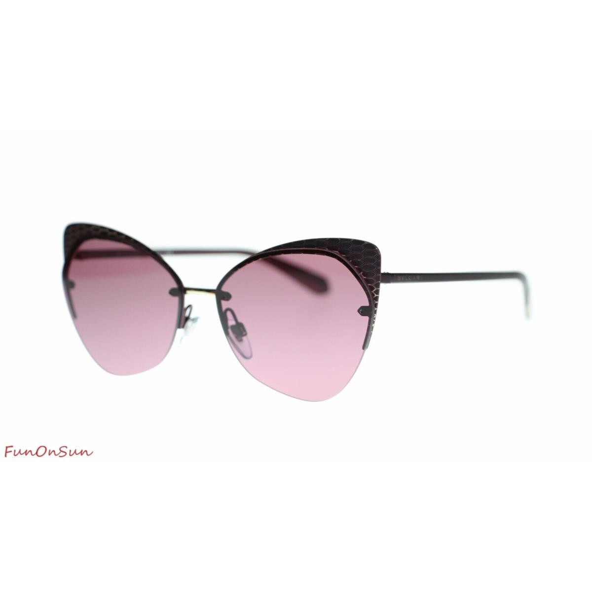 Bvlgari Round Women`s Sunglasses BV6096 20321A Matte Plum/violet Lens 58mm