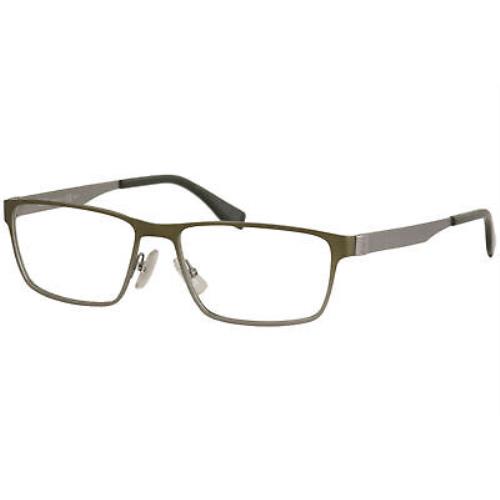 Hugo Boss Men`s Eyeglasses BOSS/0673/N BOSS0673N Uaw Khaki Optical Frame 55mm - Frame: Silver