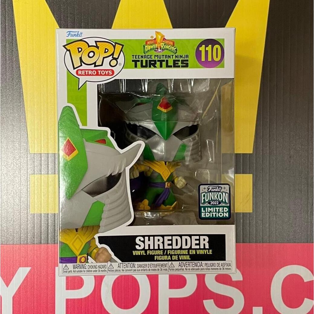 IN Hand 2022 Funkon LE Funko Pop Green Ranger AS Shredder 110 Ninja Turtle