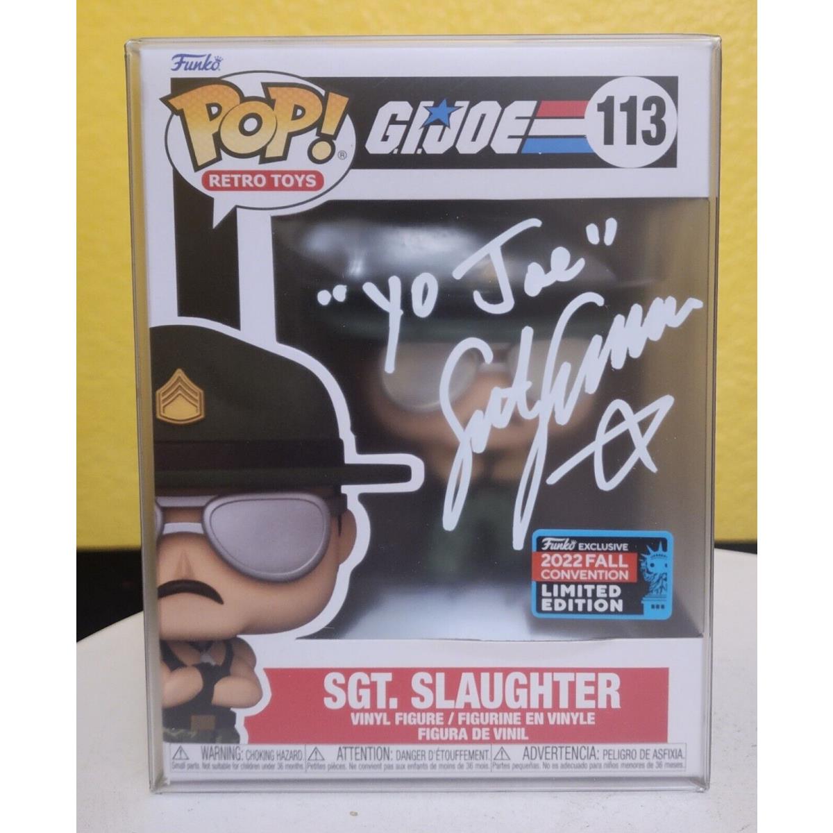 Funko Pop G.i. Joe Sgt. Slaughter 113 Nyc Convention Exclusive Autographed