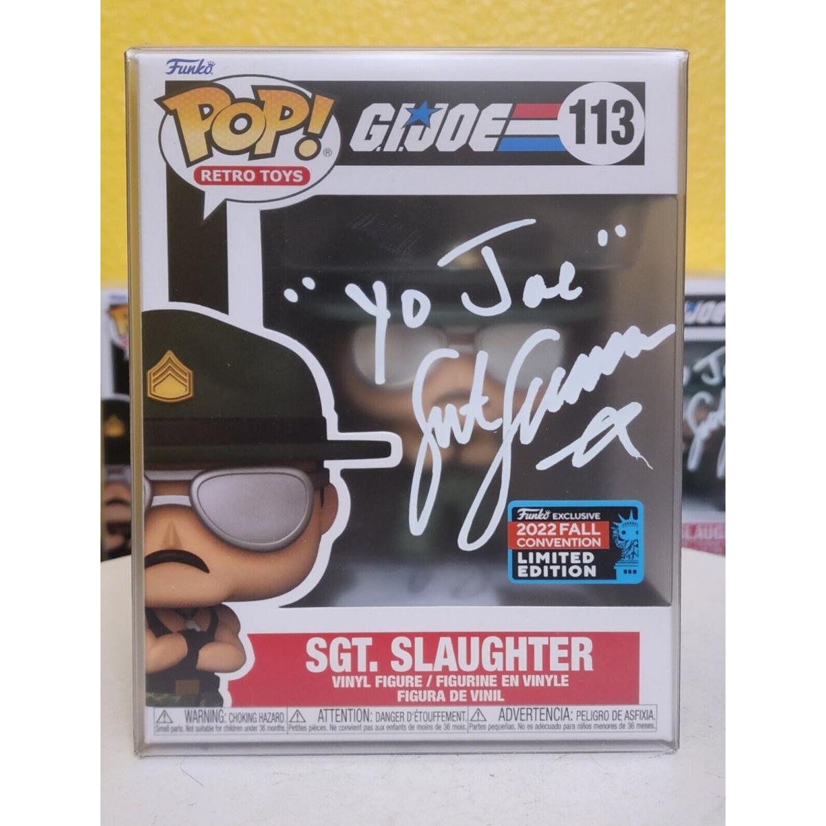 Funko Pop G.i. Joe Sgt. Slaughter 113 Nyc Convention Exclusive Autographed