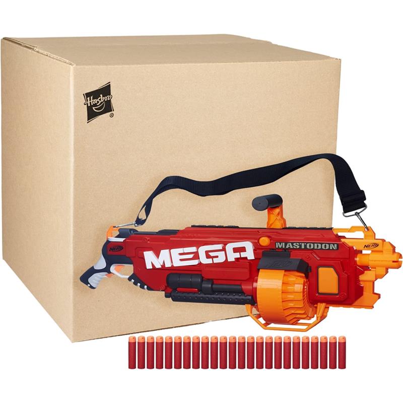 Nerf N-strike Mega Mastodon Blaster 24 Mega Whistler Darts Toy Gift