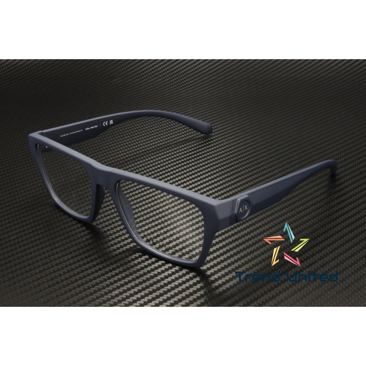 Armani Exchange AX3097 8181 Matte Blue Demo Lens 55 mm Men`s Eyeglasses