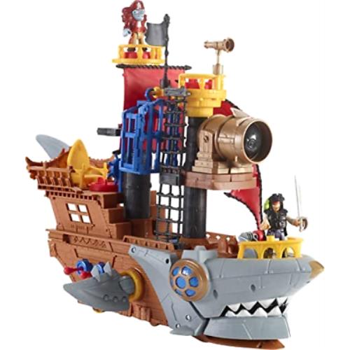 Fisher Price Imaginext Pirate Ship Playset Shark Bite Action Launcher Jail Cell Kids Toy Gift