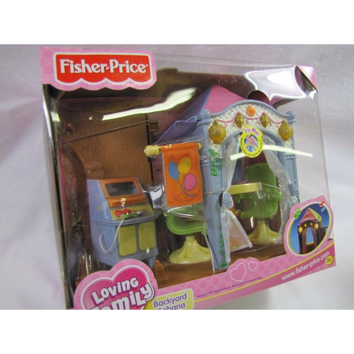 Fisher Price Loving Family Dollhouse Backyard Cabana Grill Sounds Lights