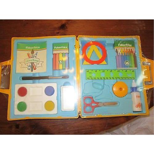 Fisher Price 700 Art Kit Crayons Glue Chalk Paint Craft Scissors Stencil Toy