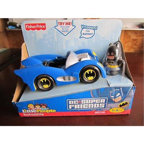 Fisher Price Little People Super Friends Batman Batmobile Sounds Talking DC